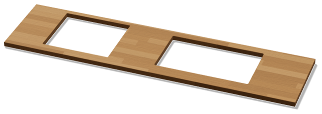 Blat kuchenny (B-20), dąb — render poglądowy
