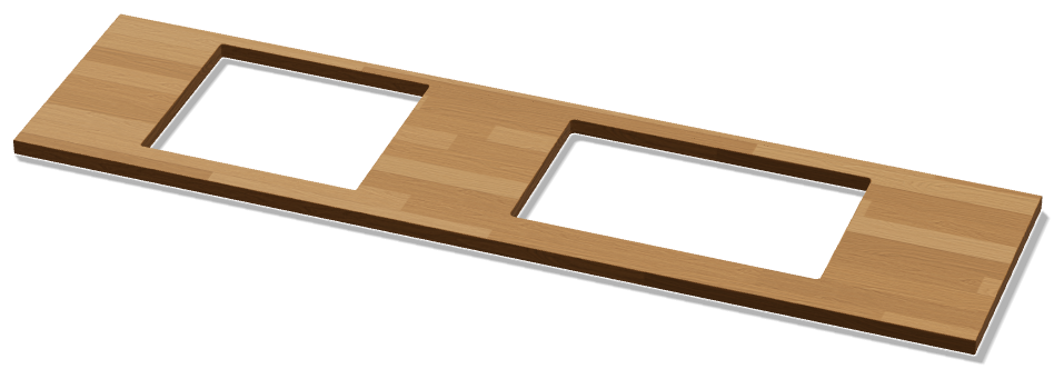 Blat kuchenny (B-20), dąb — render poglądowy
